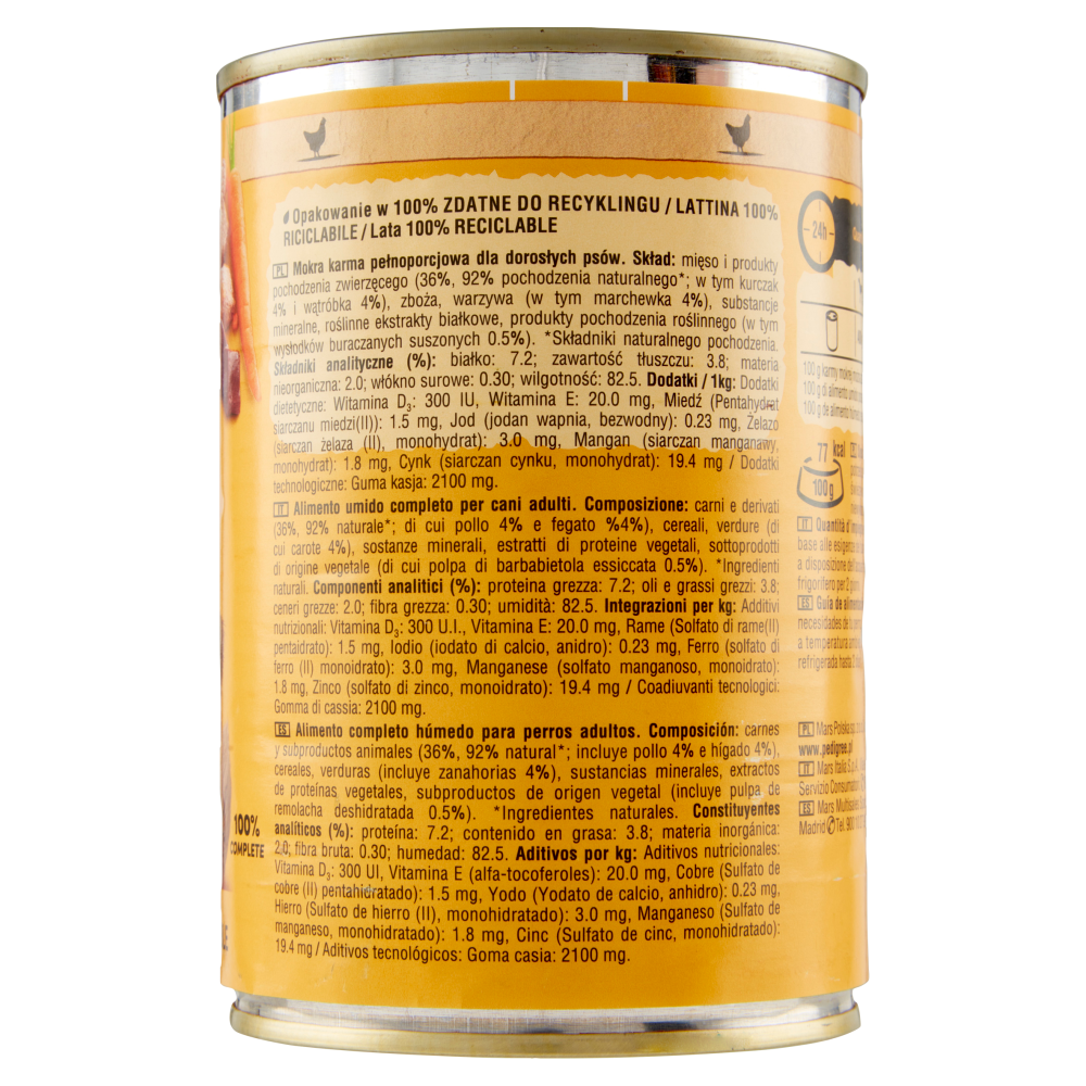 Pedigree Pollo e Carote in Gelatina 400g - Cibo Umido per Cani Pedigree Pollo e Carote in Gelatina 400g - Cibo Umido per Cani